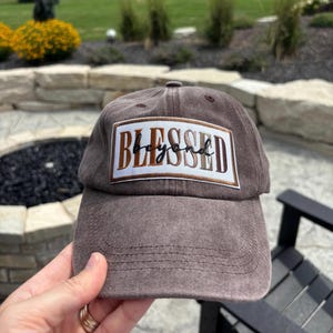 Blessed, Religious, Bougie Trucker Hat, Custom Patch Hat, Custom Trucker Hat, Iron Patches, Woman's Trucker Hat, Trucker Hat With Patches