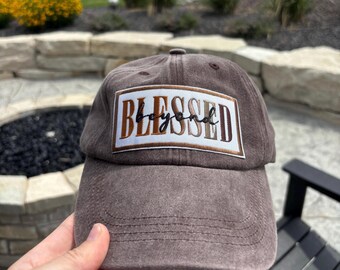Blessed, Religious, Bougie Trucker Hat, Custom Patch Hat, Custom Trucker Hat, Iron Patches, Woman's Trucker Hat, Trucker Hat With Patches