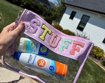 Clear Cosmetic Bag with Patches