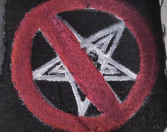 Handgemachte Anti Satanismus Patches