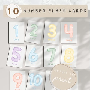 Numbers Flash Cards, Count and Clip, Number Cards 1-10, Preschool Activity, Montessori Flash Cards, Instant Download, ECE Resources for Kids