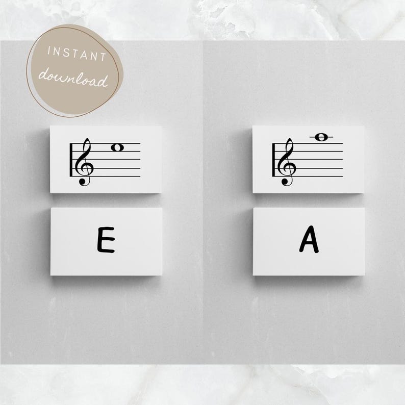 Music Teacher Resource, Music Note Flash Cards for Treble Clef and Bass ...