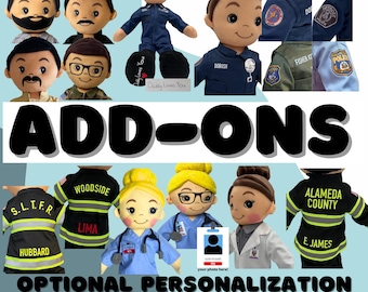 Add-Ons Additional Optional Personalization for Hearts and Heroes Dolls (Doll Purchased Separately)