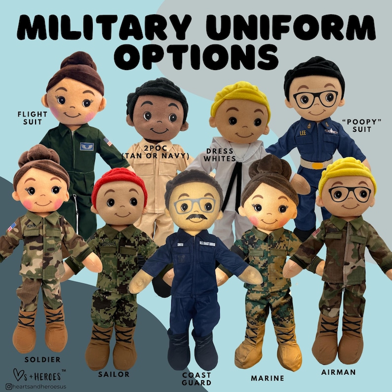Soldier Army Military Heroes Doll Custom Plush Daddy Mommy Lookalike Deployment Doll Companion Personalized Gift for Child image 3