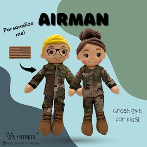 Airman Air Force Military Heroes Doll Custom Plush Daddy Mommy Lookalike Deployment Companion Personalized Gift for Child