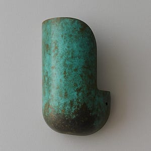Oxidized Brass Wall Sconce, Verdigris Minimalist Lamp image 1