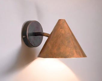 Patina Copper Sconce, Mid-Century Modern Wall Light, Accent Lighting