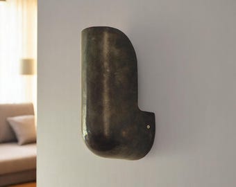 Brass Wall Sconce, Oxidized Wall Light Fixture, Mount Wall lamp, Minimalist Lighting, Black Patina Sconce