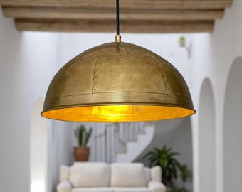 Vintage Brass Pendant Lamp: Moroccan Kitchen Island Lighting