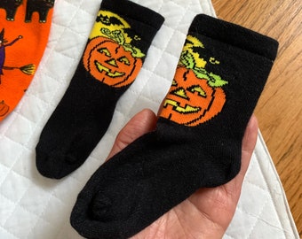 Vintage 1990s Baby Socks, Halloween Socks