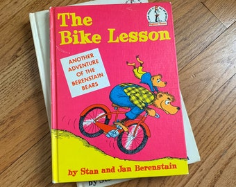 Vintage 1960s Childrens Book, Berenstain Bears The Bike Lesson by Stan Jan Berenstain 1967 Hc, I Can Read Beginner Dr Seuss Book