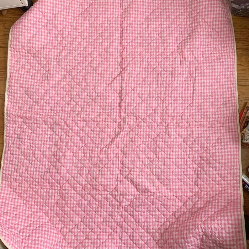 Vintage Baby Blanket Hand Made Reversible Quilt 42x50 Etsy