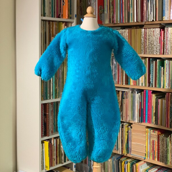 2-4T Vintage 1980s Kids Costume, Sesame Street Cookie Monster Costume Jumpsuit Only, Halloween Costume