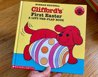 Vintage 1990s Toddler Book, Cliffords First Easter A Lift The Flap Book Norman Bridwell 1995 HC VGC