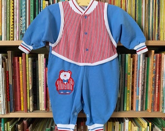 3-6M Vintage 1990s Baby Jumpsuit, Buster Brown Long Sleeve Romper EXC