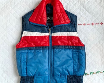 4-5 Vintage 1980s Childs Vest Jacket, Cortina Nylon Puffer Vest NWOT