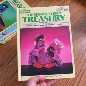 Vintage 1983 Sesame Street Treasury Volume 13: Number 13 & Letter T - Educational Kids Book
