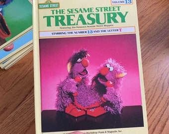 Sesame Street Treasury Volume 13 Starring Number 13 and Letter T 1983 Hc EXC, Vintage 1980s Childrens Book