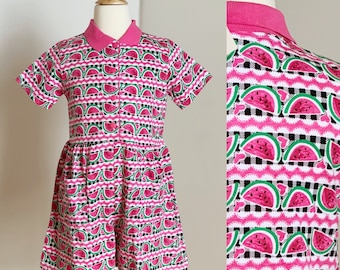 6X Vintage 1980s 90s Girls Romper, Watermelon Print Romper NWT