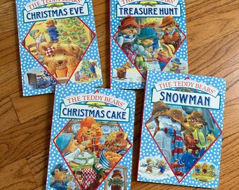 Vintage 1990s Toddler Book, Teddy Bears Christmas Adventure Books Complete Set 1995 EXC