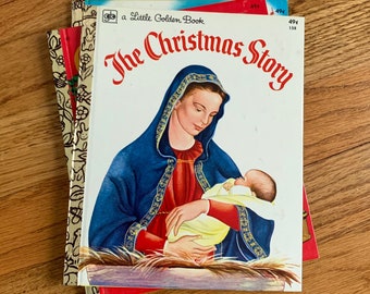 Vintage 1970s Childrens Book, The Christmas Story by Jane Werner Little Golden Book 1974 Hc EXC, Eloise Wilkin Illustrations