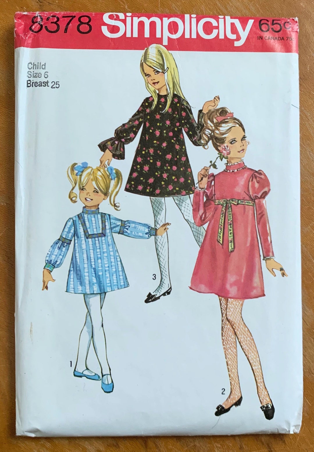 Vintage 1960s Sewing Pattern Size 6 Mod Girls One Piece Dress - Etsy