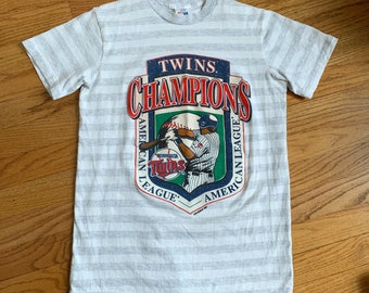 Kids 10-12 Vintage 1990s T Shirt, Minnesota Twins 1991 Championship T Shirt