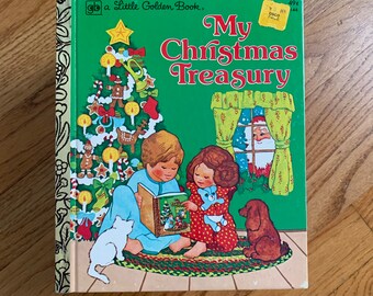 Vintage 1970s Childrens Book, My Christmas Treasury Little Golden Book 1976 Hc VGC