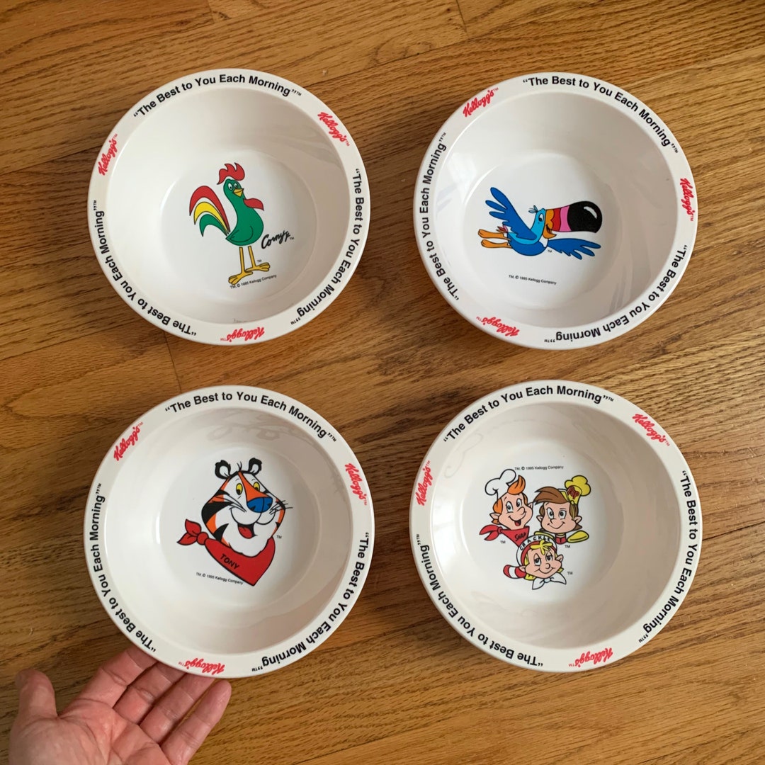 Vintage 1995 Kellogg Plastic Cereal Bowl Set of 4 UNUSED Etsy