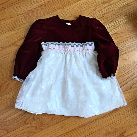 Girls 3T Vintage 1990s Dress, Allison Ann Velvetee