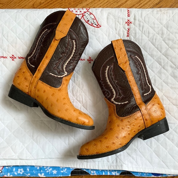 Size 10 Vintage 1980s Kids Cowboy Boots EXC,  Leather Cowboy Boots New West Boots Mexico