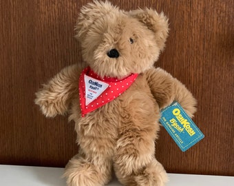 Vintage 1990s Osh Kosh Teddy Bear  Plush 12" EXC Deadstock