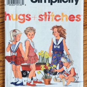 Vintage 90s Toddler Bloomers, Dress, Top Sewing Pattern - Simplicity 8453 FF (Size 1,2,3,4)