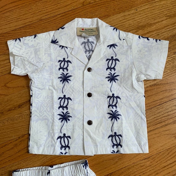 12M Vintage Kids Clothing Set, Hawaiian Shirt and… - image 3