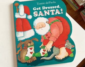 Vintage 1990s Toddler Board Book, Get Dressed Santa! by Tomie dePaola 1996 VGC, Potty Training Book