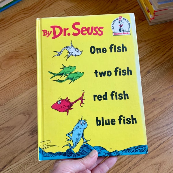 One Fish Two Fish Red Fish Blue Fish by Dr Seuss 1960 Hc Book Club Edition VGC, Vintage 1960s Childrens Book