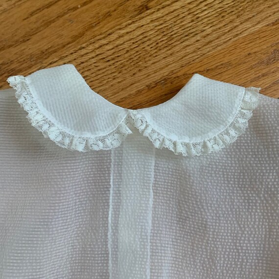 18-24M Vintage 1950s Girls Dress, Sheer White Dre… - image 3