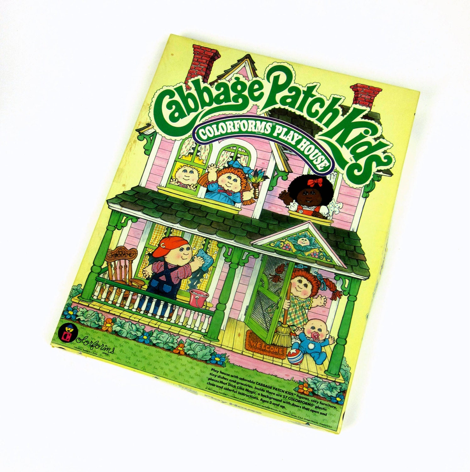 Cabbage Patch Kids Large Colorforms Play House 1983 Complete / Vintage Toy  