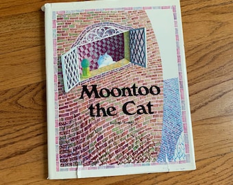 Vintage 1970s Childrens Book, Moontoo the Cat by Yumiko Kondo 1978 HCDj