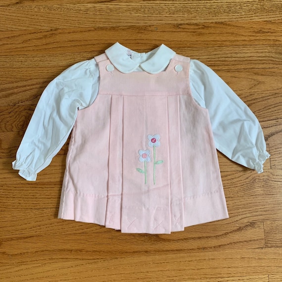 18M Vintage 1980s Toddler Dress Blouse Set, Samara