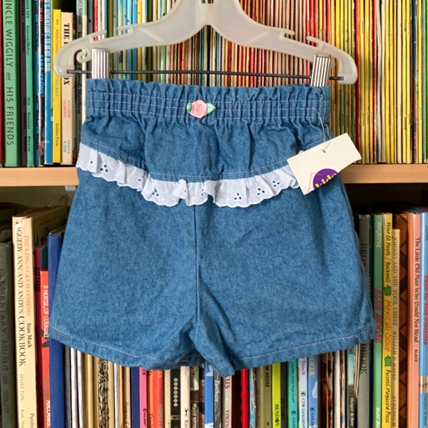 4T Vintage 1980s 90s Girls Denim Shorts NWT Sears Kids and More Brand