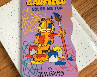 Garfield Color Me Fun by Jim Davis Board Book 2002 Hc VGC, Vintage Childrens Book