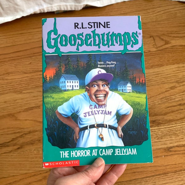 Vintage 1990s Kids Chapter Book, Goosebumps Horror At Camp Jellyjam by RL Stine 1995 Paperback