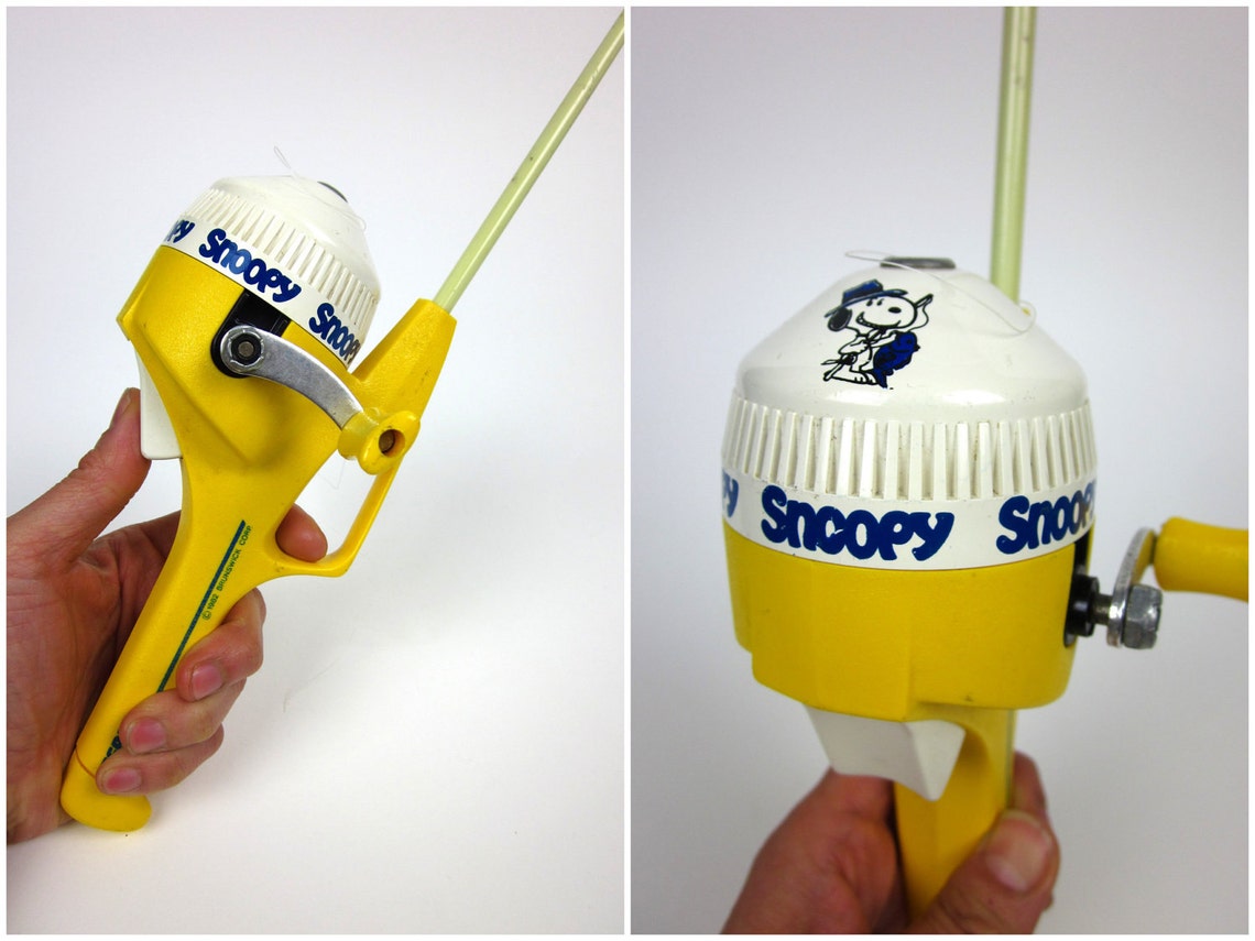 Zebco Snoopy Childs Fishing Rod 80s Etsy