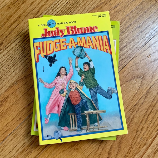 Vintage 1990s Kids Chapter Book, Fudgeamania by Judy Blume 1991 Dell Yearling Paperback