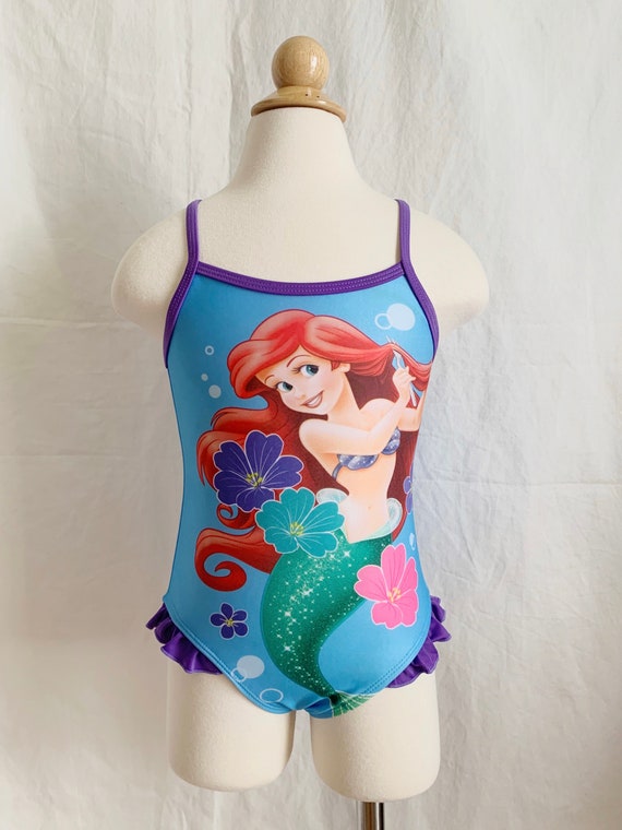 2-3T Girls Swimsuit, Disney Little Mermaid Racerba