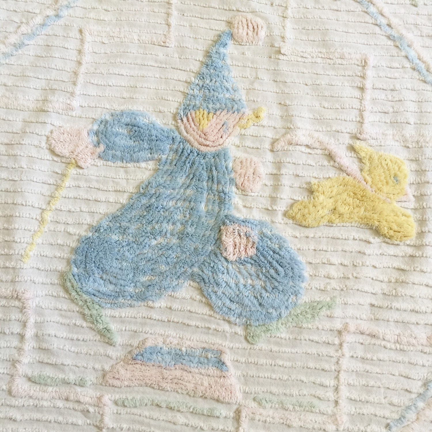 Vintage 1950s Baby Blanket Chenille Baby Childs Blanket Bed Etsy