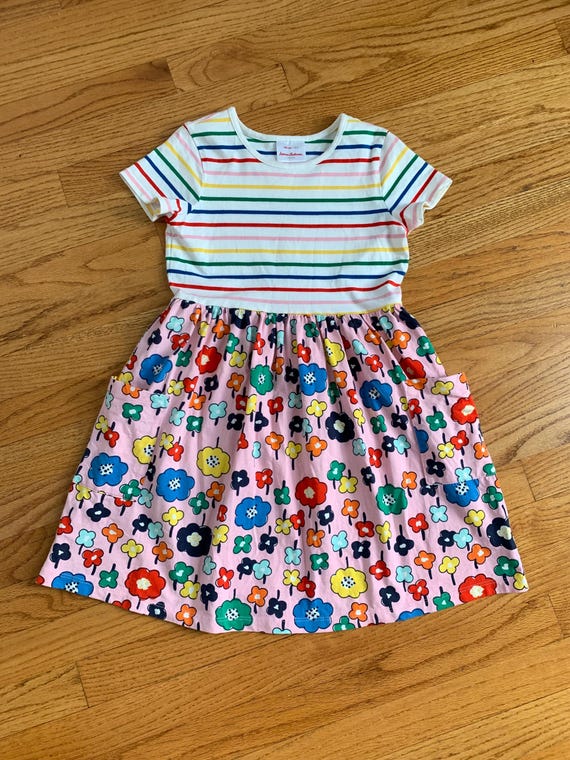 hanna andersson knit dress Girls Floral & Striped Playground with Pockets Floral pattern