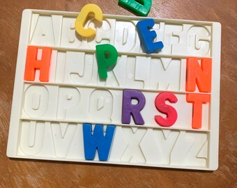 Vintage Fisher Price Alphabet Tray ONLY for Magnet Letters, Fits 1970s Play Desk and Schoolhouse