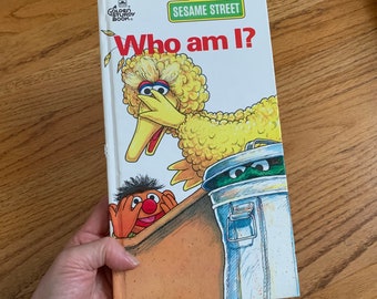 Vintage 1990s Board Book, Sesame Street Who Am I? Golden Sturdy Book 1991 Hc